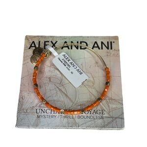 NWT Alex and Ani Odyssey beaded bracelet in urchin orange